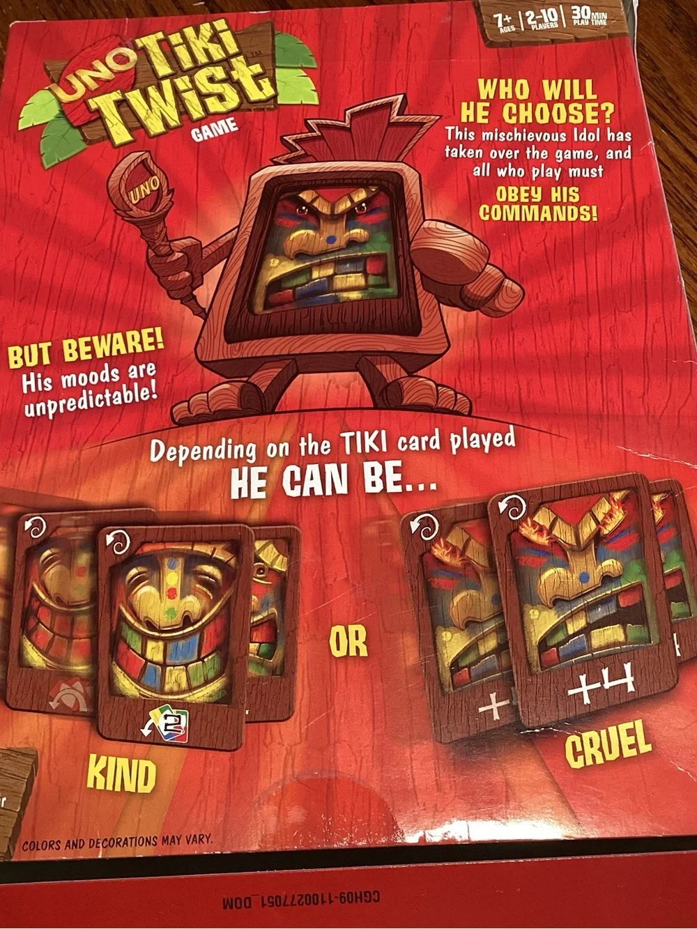 Uno Tiki Twist Card Game Mattel Complete Excellent Condition Minor Box Damage